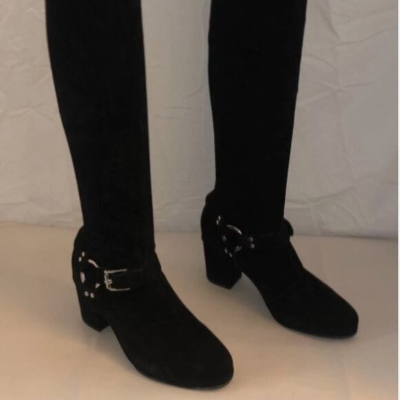 39/US8❤️OPENING CEREMONY Stretch Suede Leather Over Knee Thigh High Boots Bootie - Picture 3 of 10